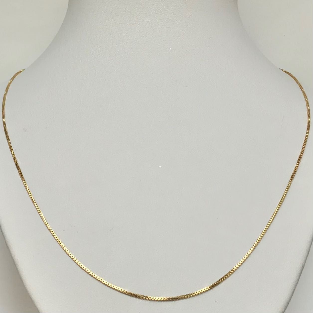 Złoty ŁAŃCUSZEK damski 585 14K subtelna KOSTKA 47cm