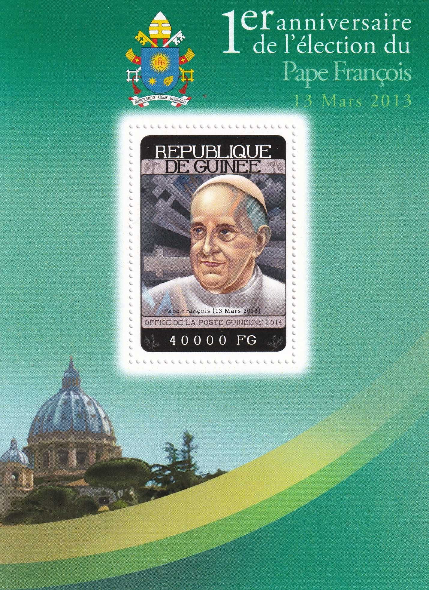 znaczki pocztowe - Gwinea 2014 cena 4,90 zł - Franciszek