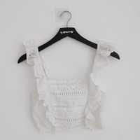 Crop top branco, stradivarius, tamanho S, como novo