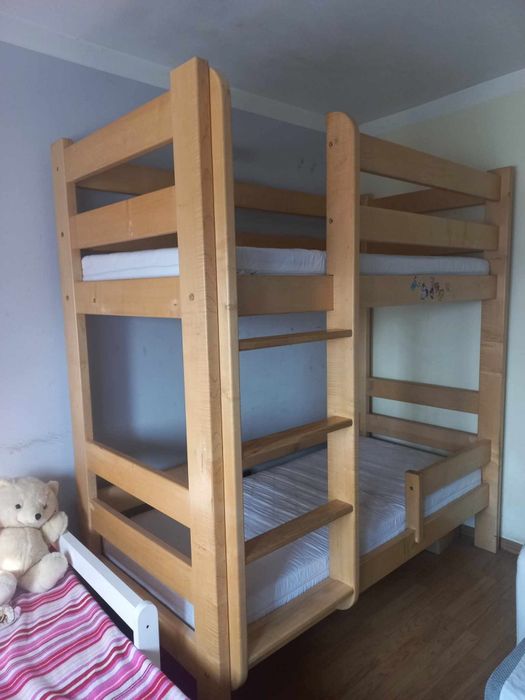 Łóżko piętrowe mega solidne twarde drzewo