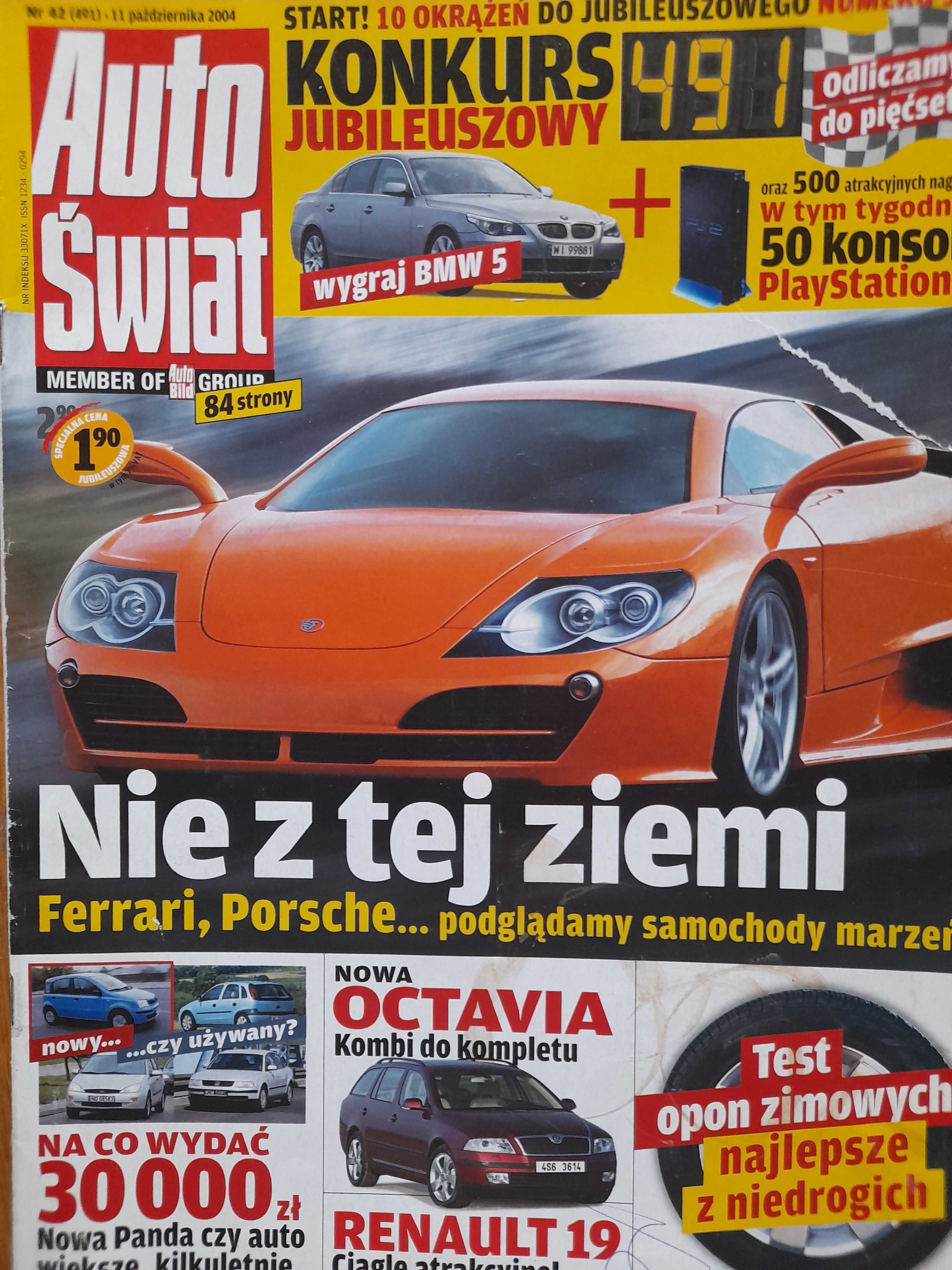 AUTO ŚWIAT BMW, Niva, Renault 19, Panda, Maserati rok 2004