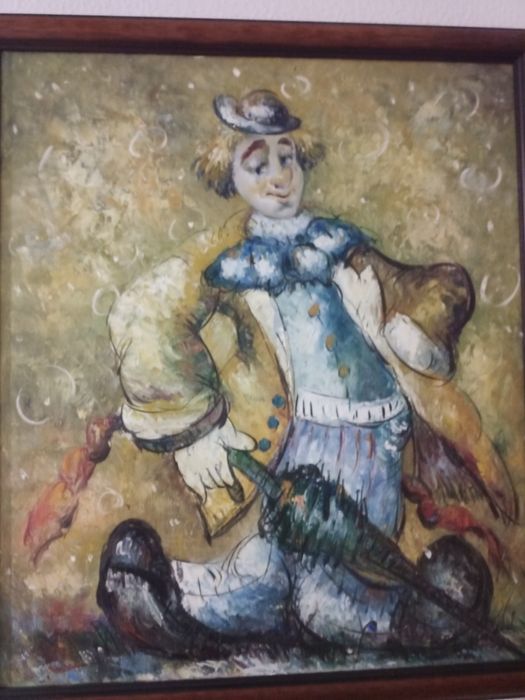 Quadro palhaço em tela