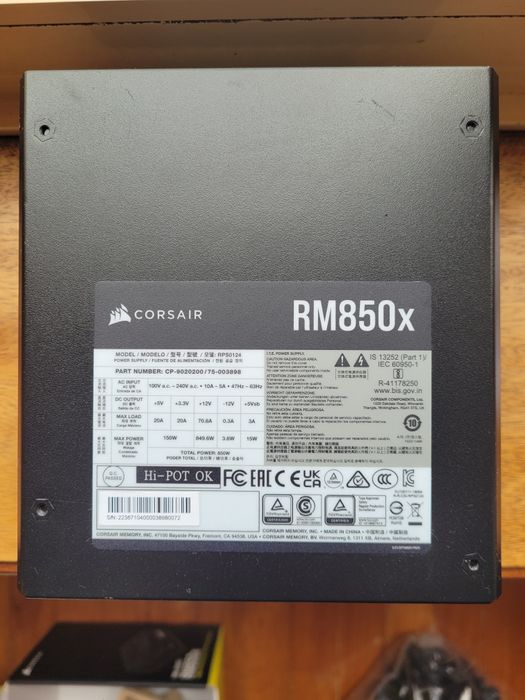 Fonte de alimentação Corsair RM850X(2021)