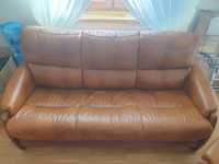 Komplet wypoczynkowy skórzany kanapa fotele