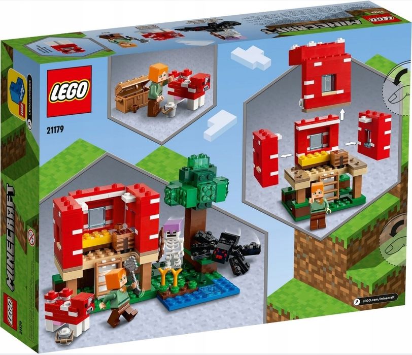 LEGO MAINCRAFT 21179 - Domek w grzybie Zestaw Klocki +TORBA Prezentowa