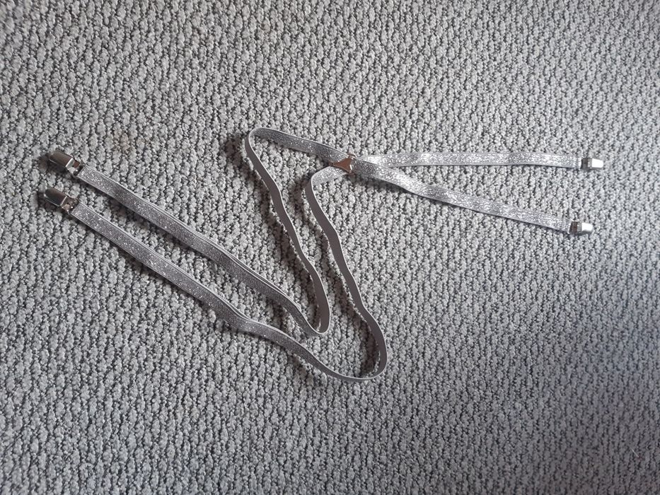 Szelki z gumy srebrno/szare. One size