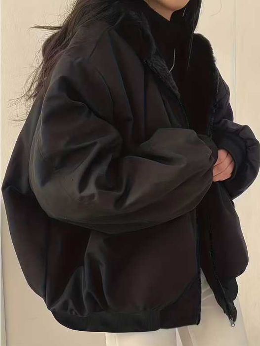 Двустороння жіноча куртка (хутрова/балонова)