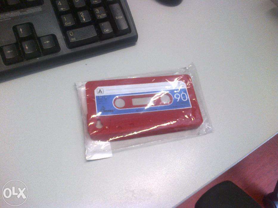 capa cobertura vintage k7 Retro Silicone Cassette Apple iPhone 4