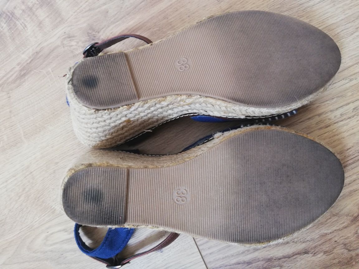 Sandały na koturnie espadryle r. 38