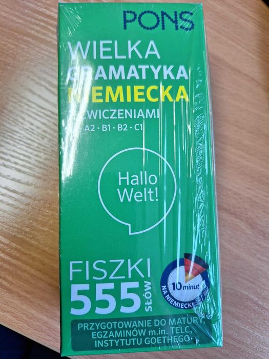 Fiszki 555. Wielka gramatyka niemiecka. Poziom A1-C1- nowe ofoliowane