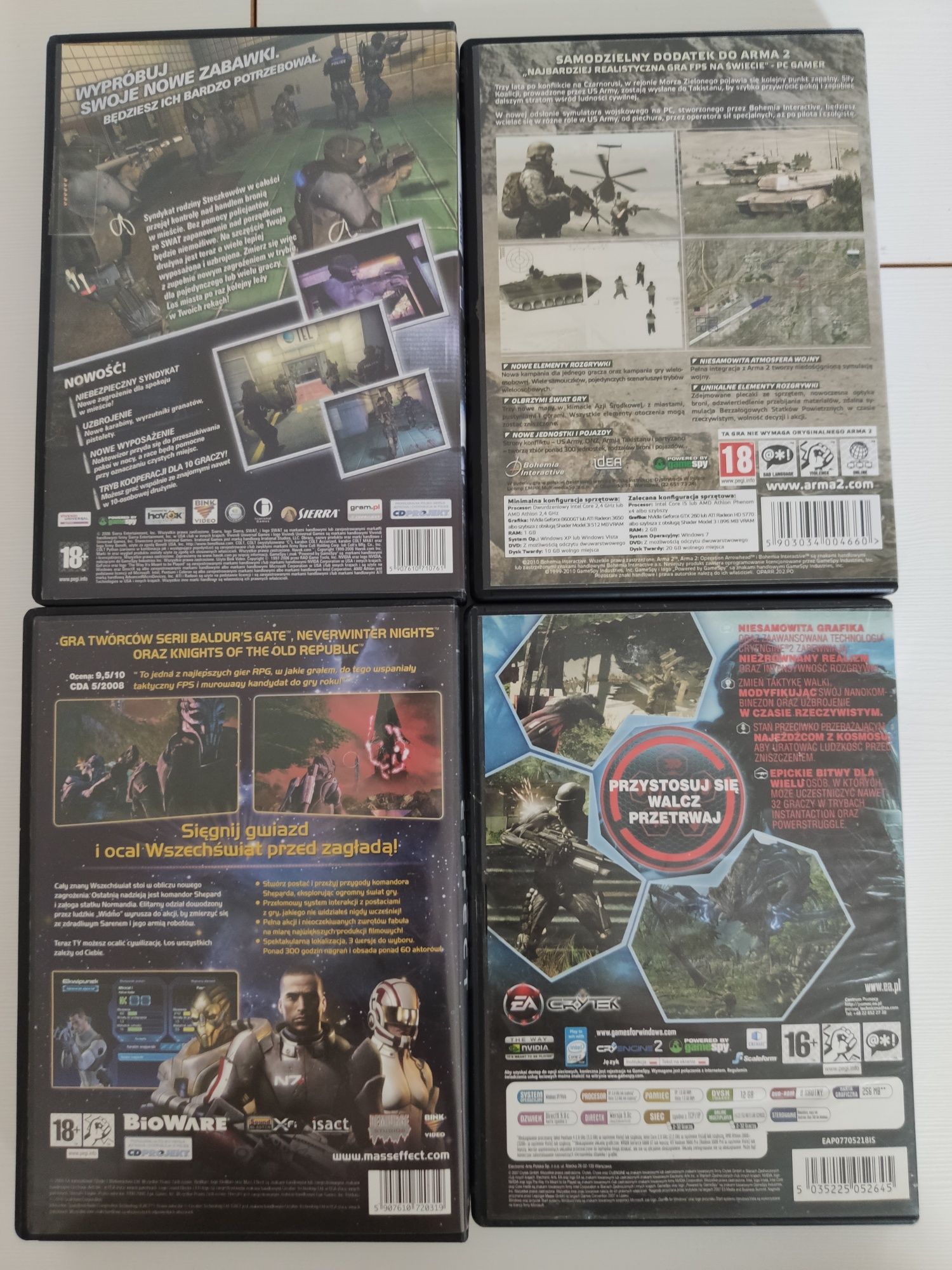 Gry komputerowe pc arma crysis mass effect SWAT fps rpg