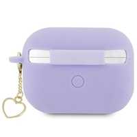 Etui na AirPods Pro 2 Guess Silicone Heart Charm - Purpurowy