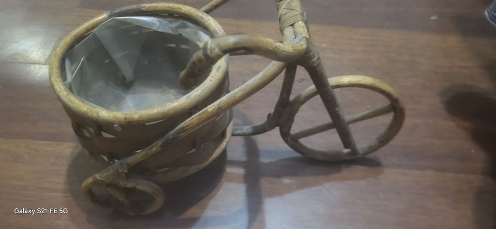 Osłonka na doniczkę Wiklinowa rowerek