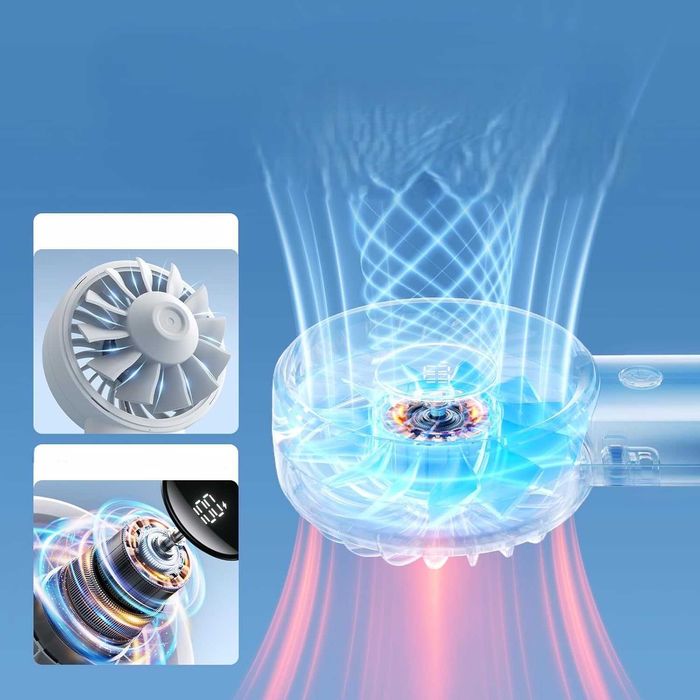 Przenośny wentylator ręczny Life 4 z wyświetlaczem LED 5000 mAh