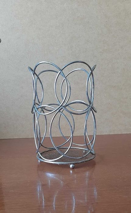 Metalowy pojemnik / stojak / organizer / ociekacz na sztućce | vintage