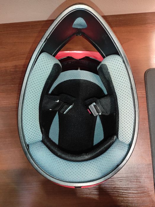 Kask młodzieżowy Enduro z goglami czerwony rozmiar XS