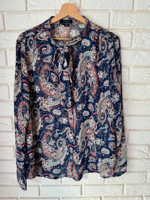 Koszula damska paisley kokarda XL