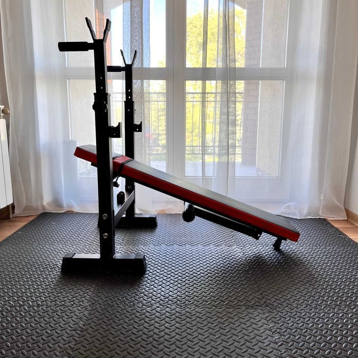 Zestaw Do Ćwiczeń 126kg Siłownia Ławeczka Hantle Obciążenie Gryf