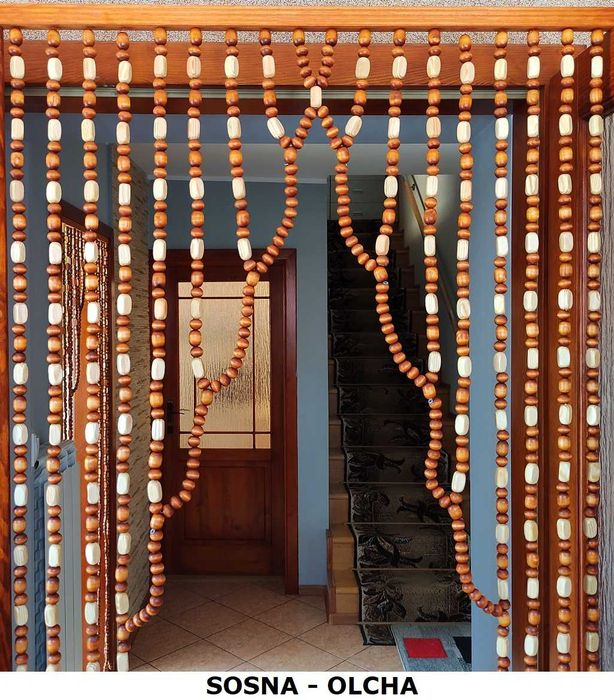 ZASŁONA kotara drewniana KORALIKI DO DRZWI parawan