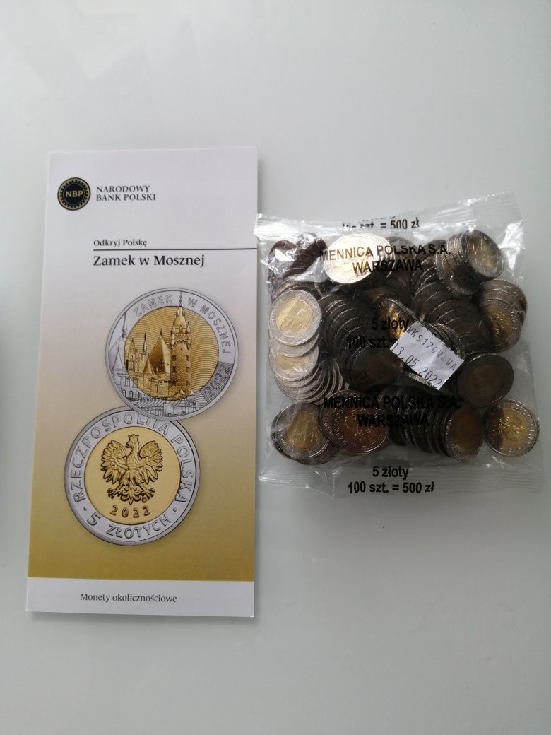 5 złotych Zamek w Mosznej woreczek bankowy