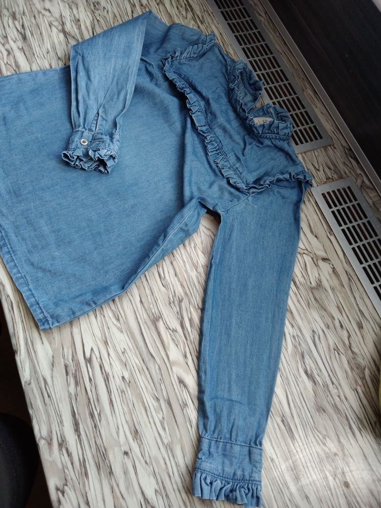 Bluzka jeansowa elegancka dziecięca r. 140