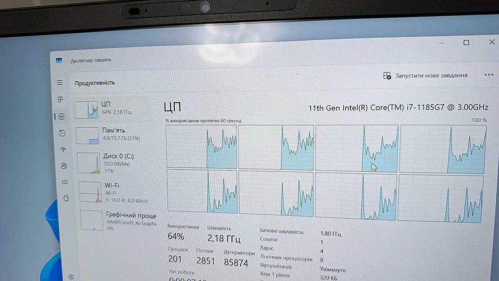 Сенсорний ноутбук Dell Latitude 5320 (core i7/ 16GB/ 256GB)