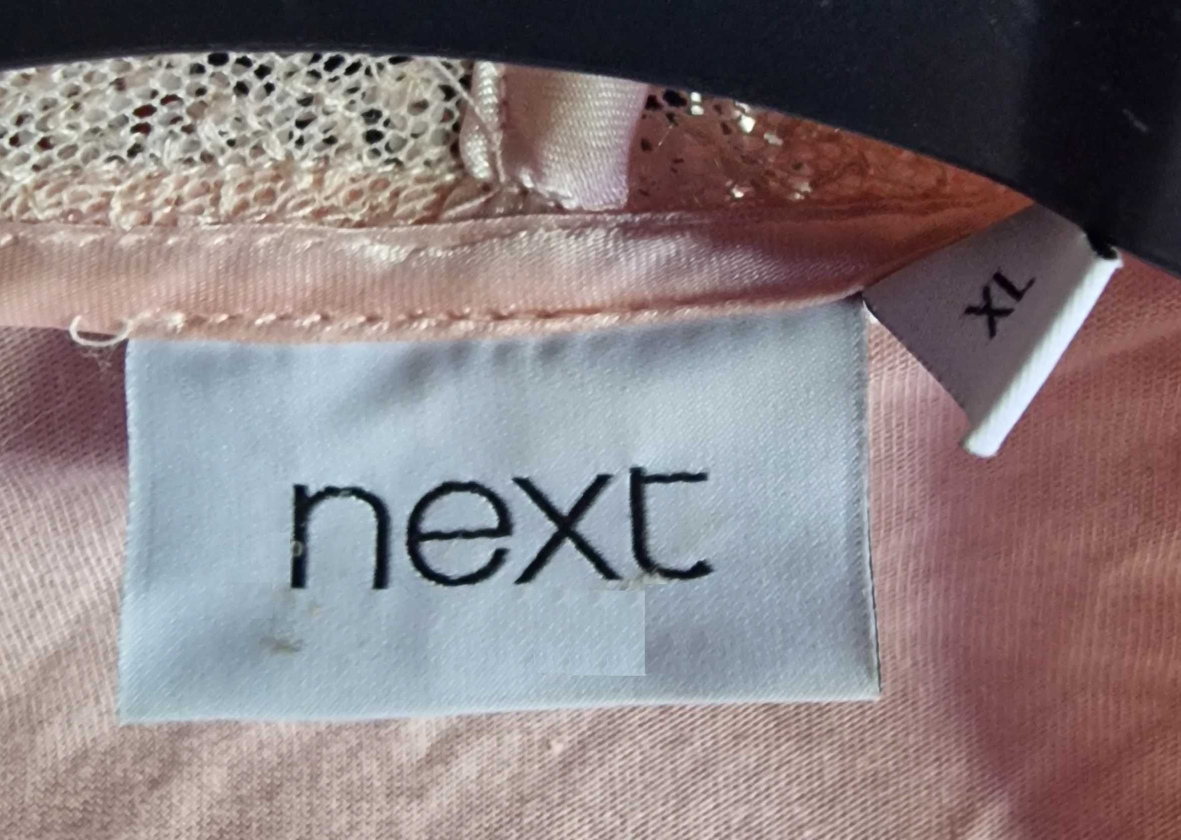 Bolerko cekinowe NEXT narzutka blady pudrowy róż, XL size