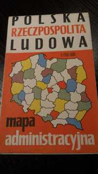 Mapa administracyjna - Polska / PRL - z roku 1980