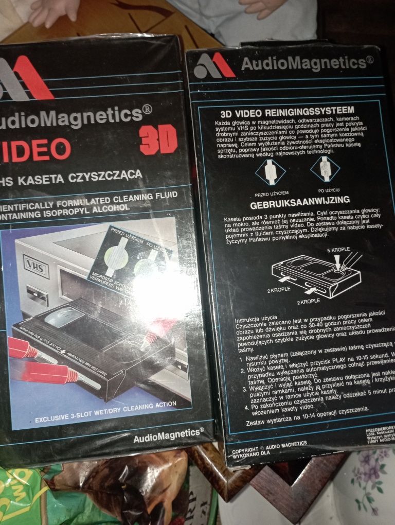 Kasety czyszczące magnetowid , odtwarzacz, kamera VHS