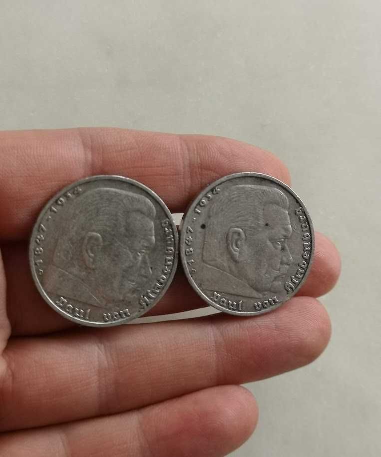 5 marek monety srebro 2 sztuki