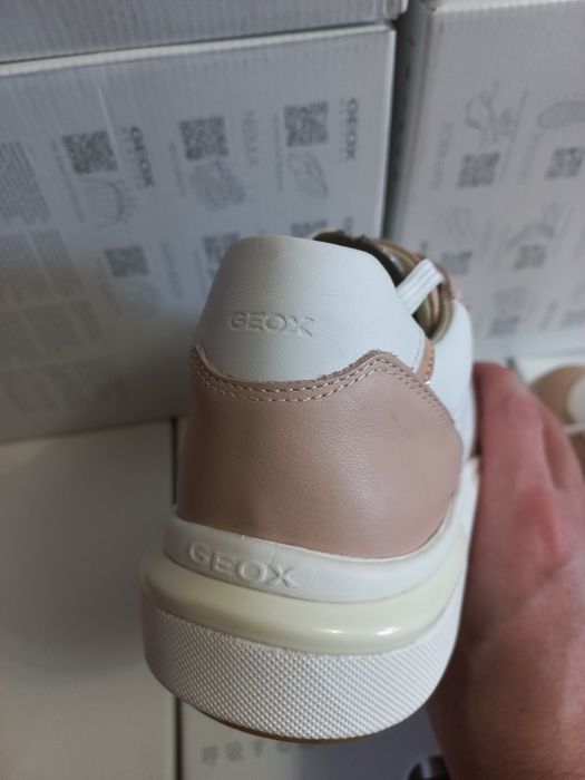 Кеди мокасини Geox D Dalyla Italy patent біло-рожеві