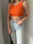 Pomarańczowy crop top coquette y2k