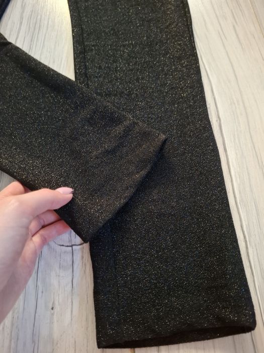 Spodnie getry legginsy z brokatem błyszczące rozmiar XL plus size