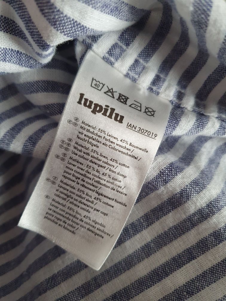 Koszula Crivit paseczki białe 104/110 len z domieszką