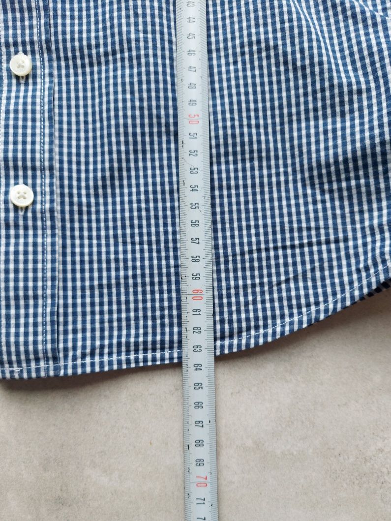 Męska koszula w drobną garanatową kratkę kratę Hollister rozmiar S