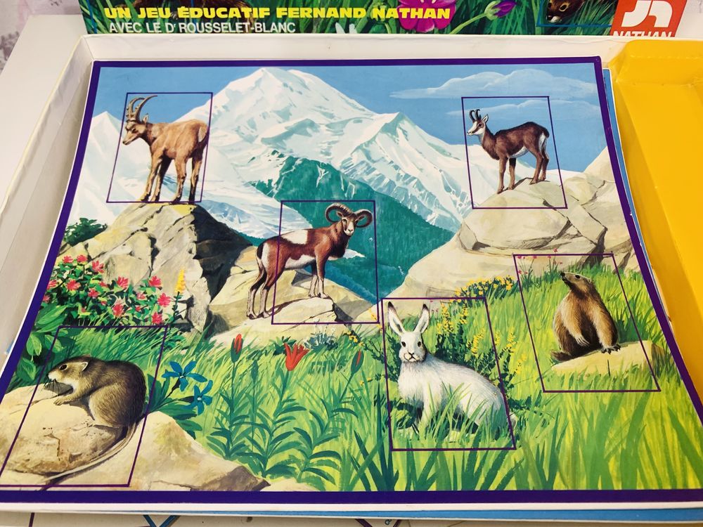Gra edukacyjna zwierzęta, ekologia Nathan vintage 1977