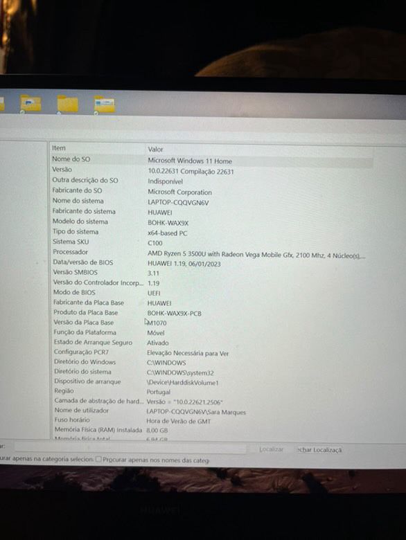 Portatil Huawei d14 Amd ryzen 5 8gb
