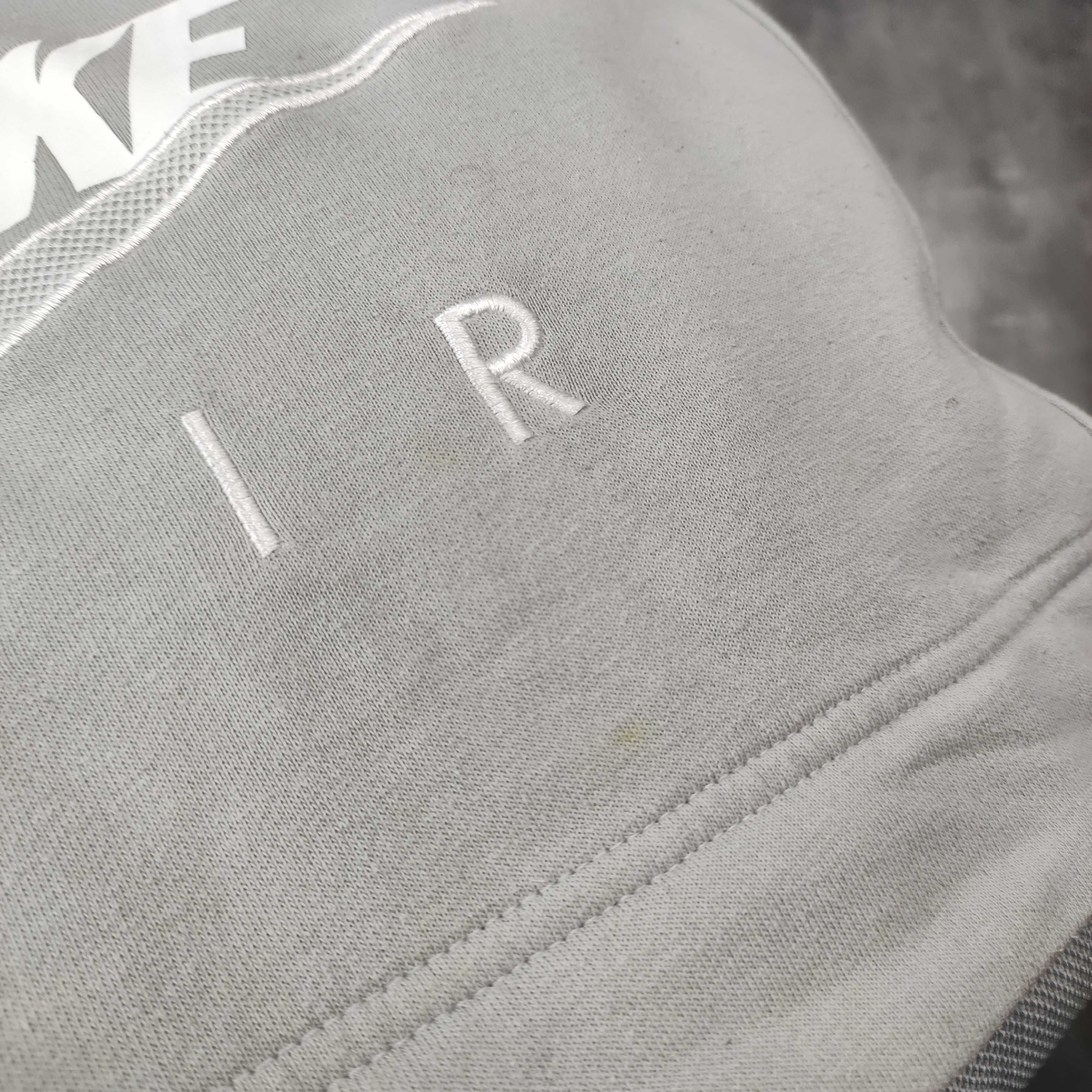 MĘSKA Bluza z Kapturem Hoodie szara Nike Duże Logo AIR Kangurka Haft