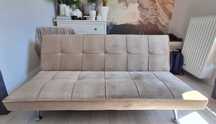Sofa rozkładana, beżowa / Beliani