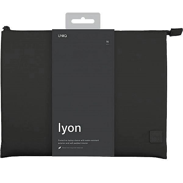 Pokrowiec UNIQ Lyon Waterproof RPET na laptopa 16" - czarny