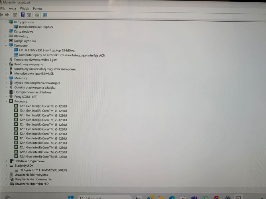 HP Envy x360 13,3'' Intel i5 16 512GB SSD dotykowy LAPTOP Tablet KOMPL