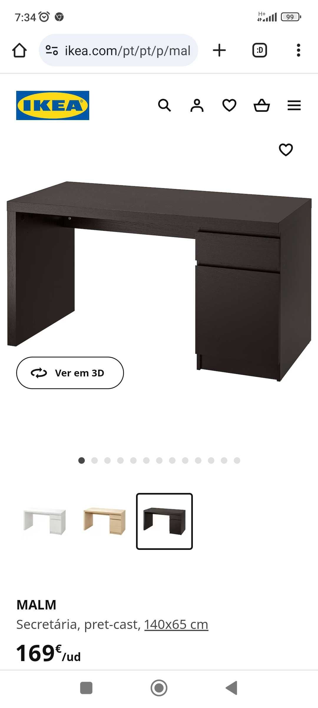 Secretária Preta Ikea