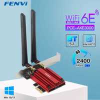 Сетевая карта, адаптер Fenvi PCE-AXE3000S Wi-Fi 6E+Bluetooth 5.3