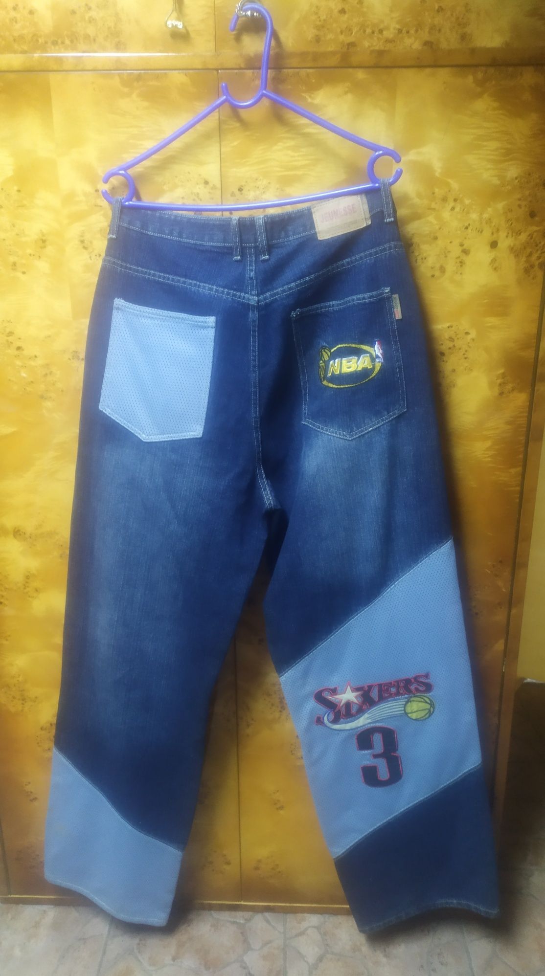 Spodnie jeansowe NBA dżinsy Jeunesse jeans XL szerokie rap hip hop