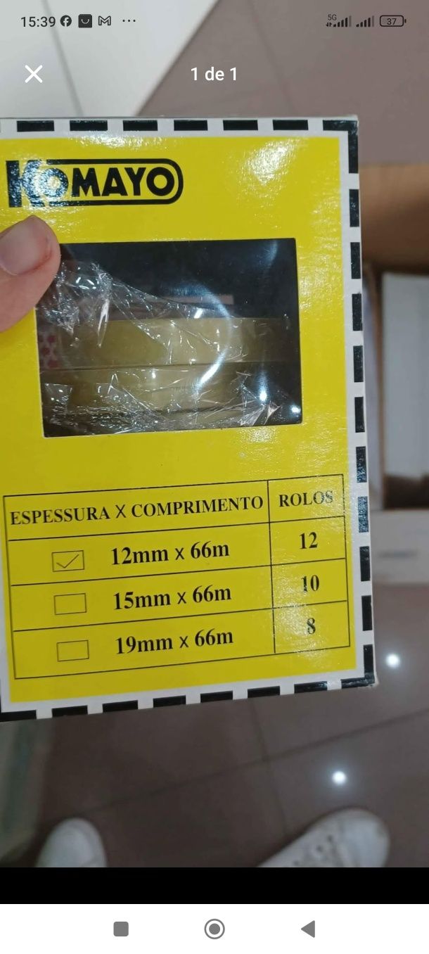 Caixa fita cola 7 rolos finos