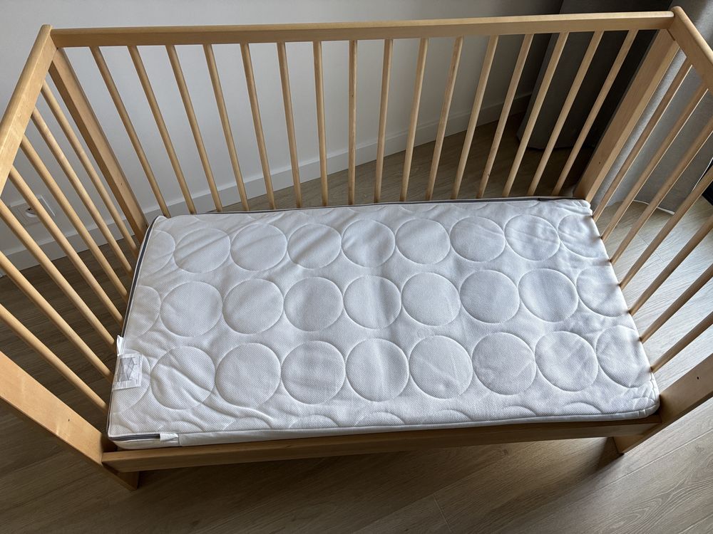 Łóżeczko Gulliver + materac Jattetrott 60x120 Ikea