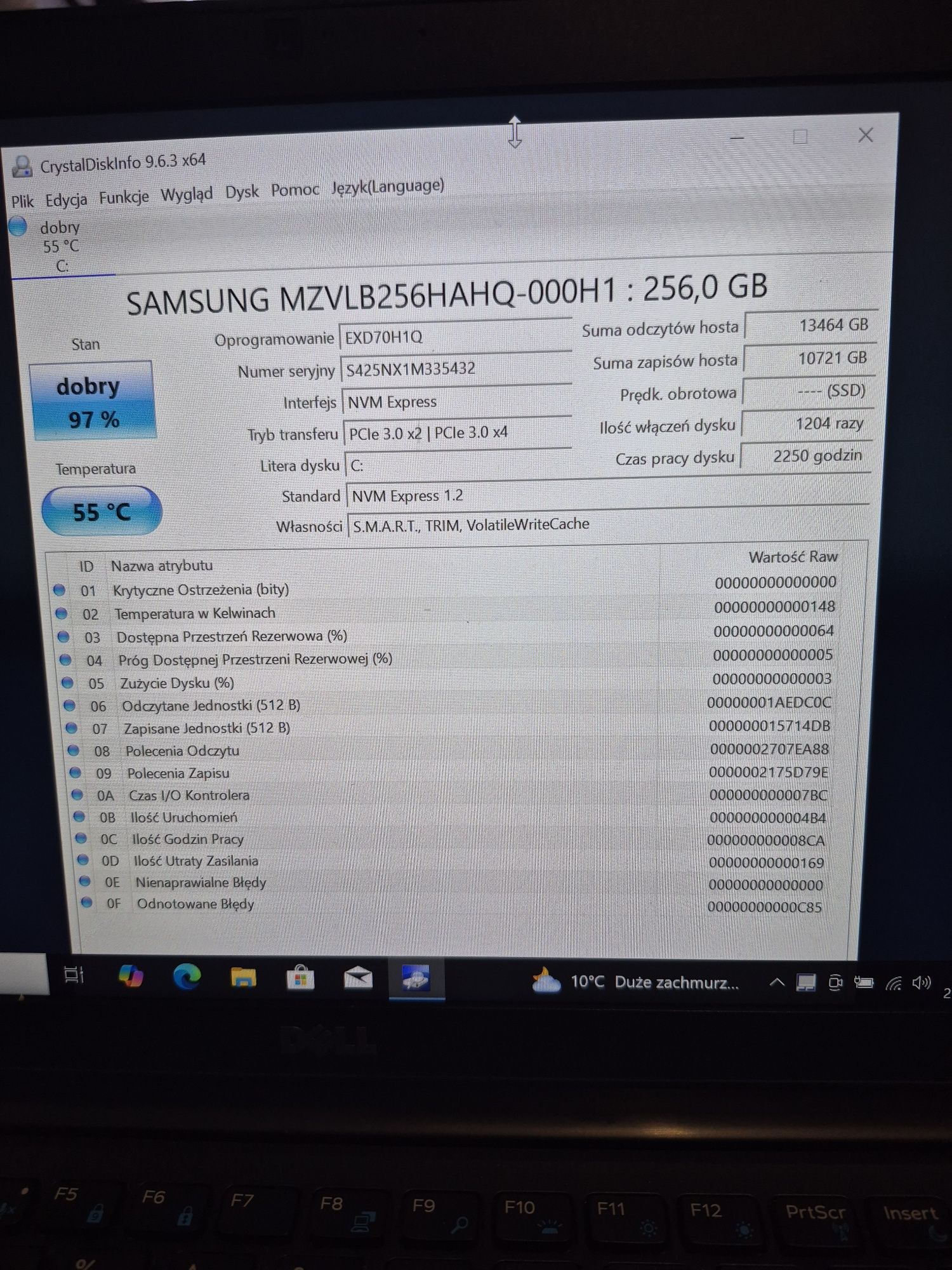 Dysk SSD M2 Nvme 256GB win. 10 Pro Samsung (20)