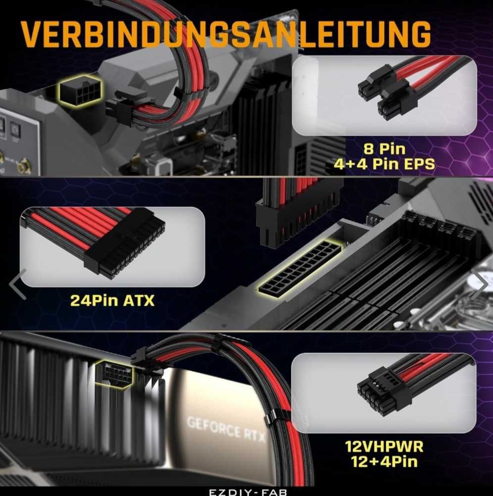 Zestaw EZDIY-FAB DE2-16AWG PET-12+4 KIT 8Pin*4-BR