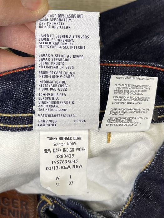 Tommy hilfiger denim джинсы штаны w34 l30 размер синие оригинал