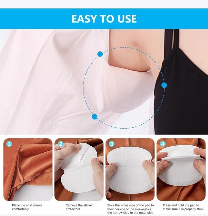 Wkładki antypotowe pod pachy, przeciwpotowe, 94 sztuki, oddychające